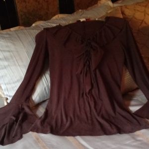 Med chocolate gypsy soft suede like top